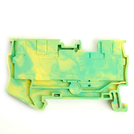 Зажим пружинный, 3-проводной проходной ЗНИ - 2,5, JXB PT 2.5 TW, желтый, зеленый LD573-1-25 STEKKER