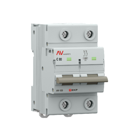 Выключатель автоматический ВА МОД AV-125 2П 80A C 10кА AVERES EKF