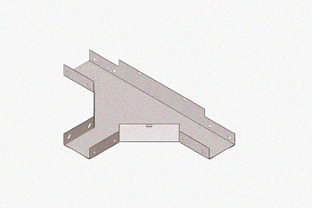 Лоток тройниковый замковый глухой ОТЗГ 400х100 УТ1,5, оцинкованный лист, S1,5