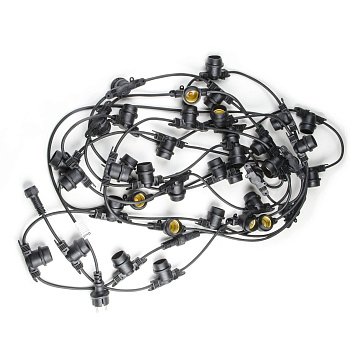 Гирлянда ул. Белт Лайт 100м., 200патр. E27 шаг50, 2жил., чер.кауч. IP65 Uniel 