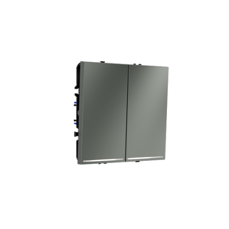 Выключатель встраиваемый Voltum S70 двухклавишный с подсветкой 10А, (титан)