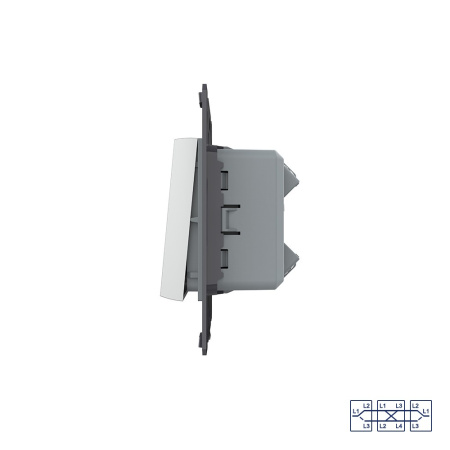 Клавиша перекрестного механического выключателя, цвет серый (механизм) Livolo