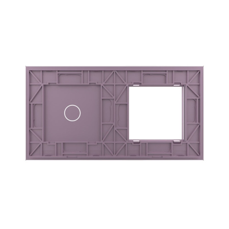 Панель для розетки и сенсорного выключателя, 1 клавиша, цвет розовый, стекло Livolo