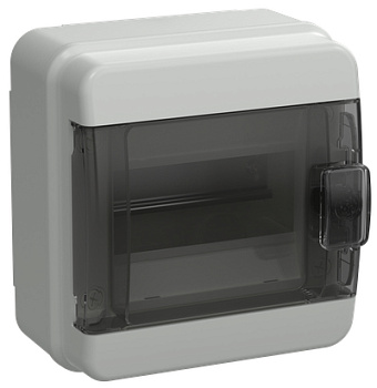 Корпус пластиковый навесной на 6 модулей КМПн-6 IP65 TEKFOR черная прозрачная дверь  IEK