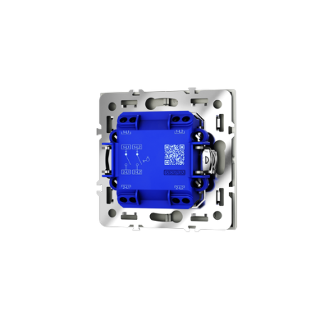 Выключатель с самовозвратом встраиваемый Voltum S70 двухклавишный 10А, (сталь)