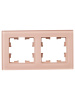 BRITE Рамка 2-мест. РУ-2-2-БрП стекло персиковый матовый IEK
