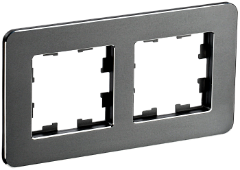 BRITE Рамка 2-мест. РУ-2-1-Бр металл титан RE IEK