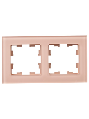BRITE Рамка 2-мест. РУ-2-2-БрП стекло персиковый матовый IEK