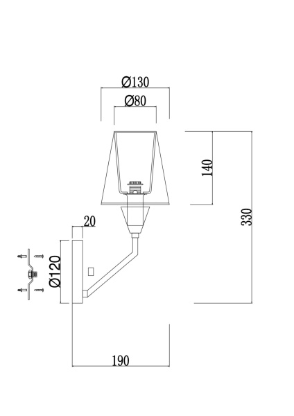 Бра 1*E14 40Вт Черный IP20 Allegra FR5001WL-01B Freya