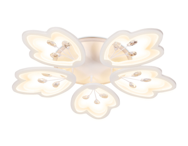 Потолочный светодиодный светильник с пультом и подсветкой FA510/5 WH белый 140W+28W D660*95 (ПДУ РАДИО 2.4) Ambrella Light