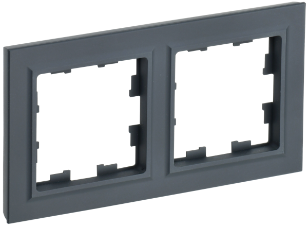 BRITE Рамка 2-местная РУ-2-БрГ графит IEK