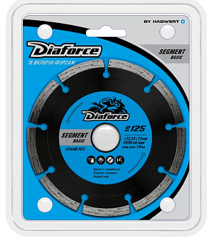 Диск алмазный SEGMENT BASIC 125х22,23х7,5x1,9 сухой рез  DIAFORCE  