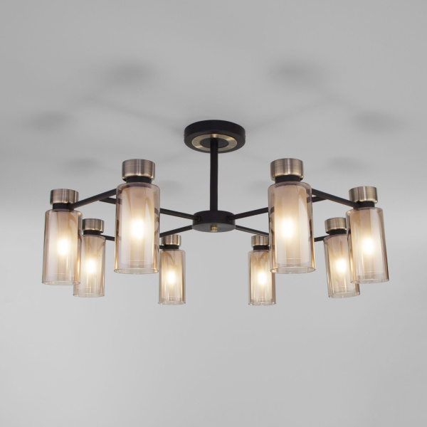 Потолочная люстра с плафонами 8*E14 15Вт античная бронза, черный IP20 Amado (70115/8 черный) Eurosvet