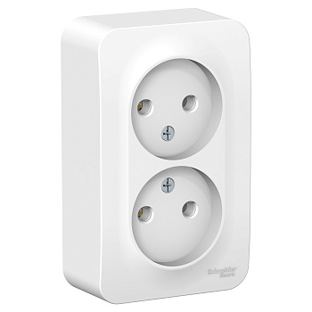 BLANCA Розетка ОУ 2 мест. без зазем., без шторок 16А белый IP20 Schneider Electric
