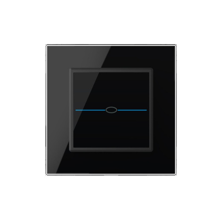 Сенсорный выключатель Quadro 1 клавиша 1 пост Черный Livolo