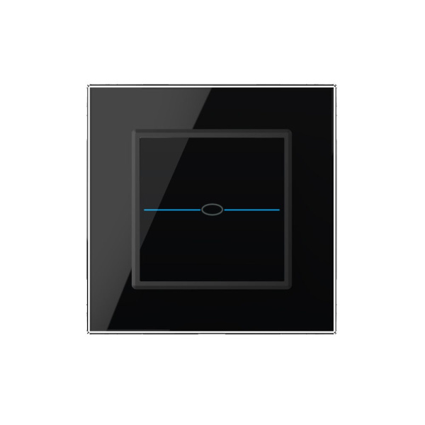Сенсорный выключатель Quadro 1 клавиша 1 пост Черный Livolo