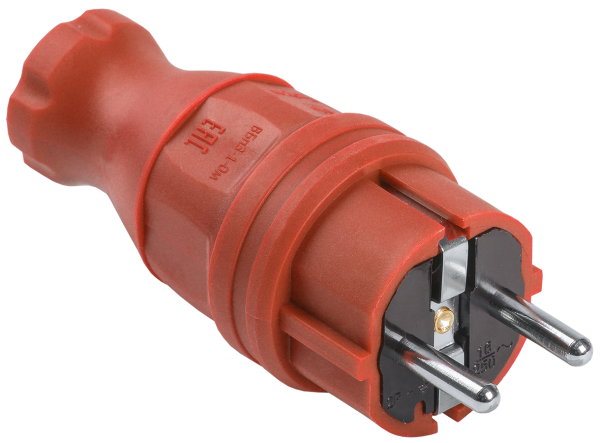 Вилка прямая ВБп3-1-0м IP44 ОМЕГА красная IEK