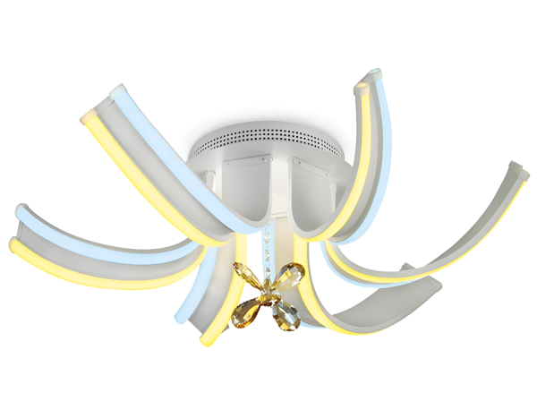 Потолочный светодиодный светильник с пультом FL146/6 WH белый 84W 3000K/6400K 620*620*170 (ПДУ РАДИО 2.4) Ambrella Light