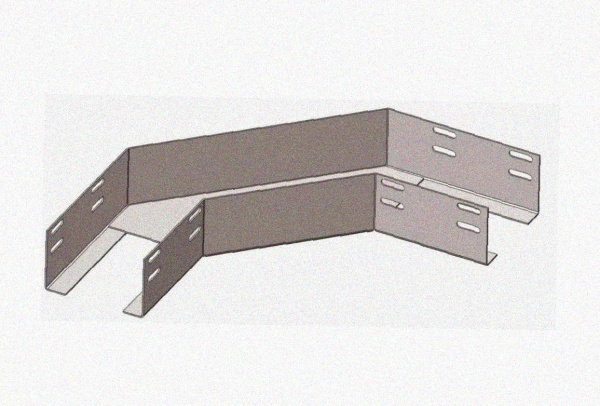 Лоток угловой глухой КГГ 150х100-90 У3 поворот на 90, окрашенный, S1,0
