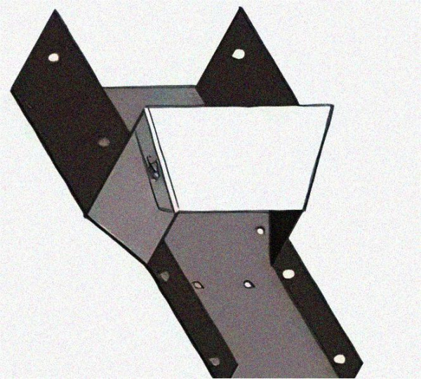 Лоток переходной замковый ЛПЗ 400х50-200х50 УТ1,5, оцинкованный лист, S1,0
