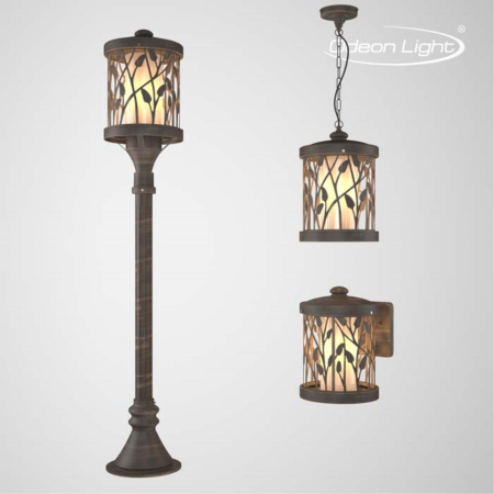 Уличный св-к-подвес IP44 E27 100W 220V LAGRA патина коричневый B ODEON LIGHT