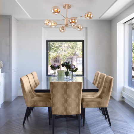 Потолочная люстра с плафонами 8*E27 60Вт золотой IP20 (30166/8 золото) Eurosvet