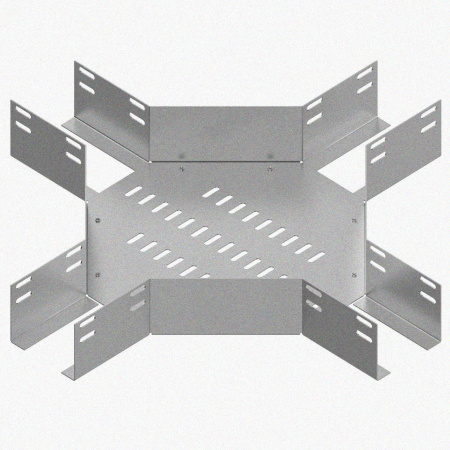 Лоток крестообразный глухой КМГ 100х100 УТ1,5, оцинкованный лист S1,5