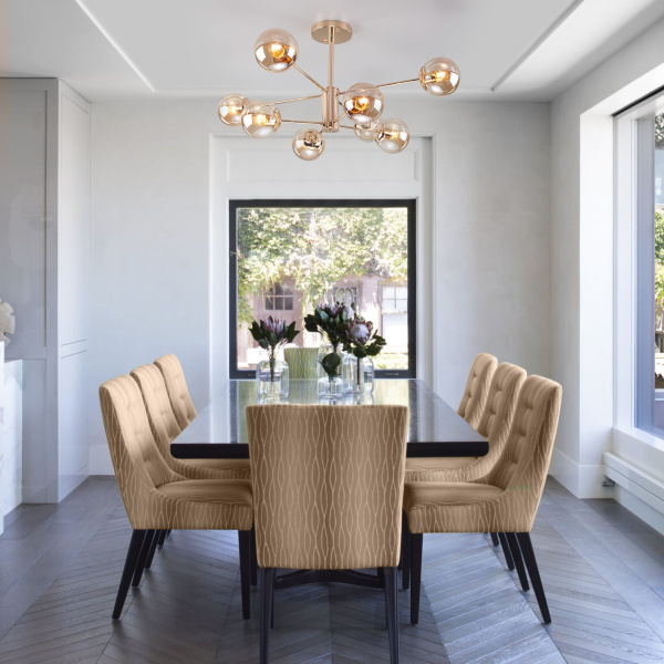 Потолочная люстра с плафонами 8*E27 60Вт золотой IP20 (30166/8 золото) Eurosvet