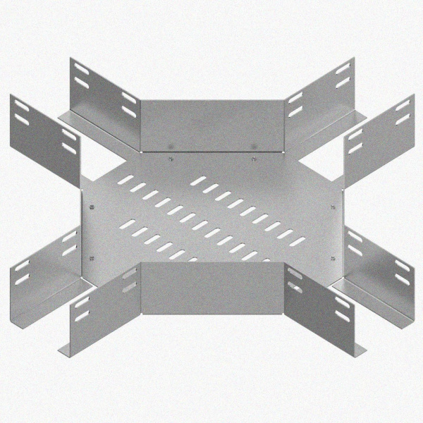 Лоток крестообразный глухой КМГ 100х100 УТ1,5, оцинкованный лист S1,5