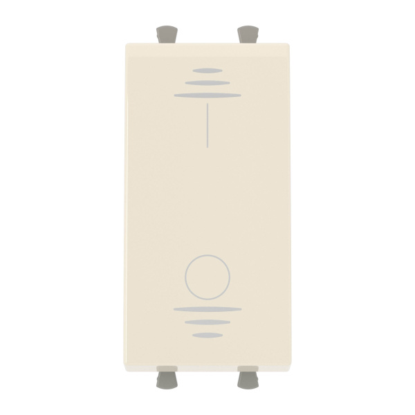 Выключатель двухполюсный одноклавишный модульный, "Avanti", "Ванильная дымка", 1 модуль DKC