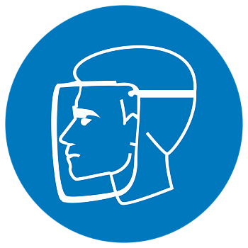 Знак M 08 "Работать в защитном щитке" ф200 мм, пленка самоклеящаяся ГОСТ Р 12,4,026-2001 EKF