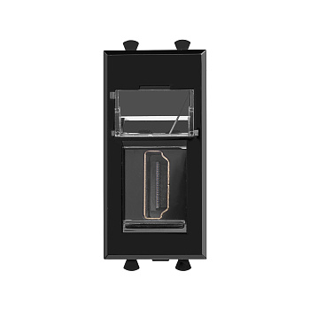 HDMI розетка модульная, тип А-А, "Avanti", "Черный квадрат", 1 модуль DKC