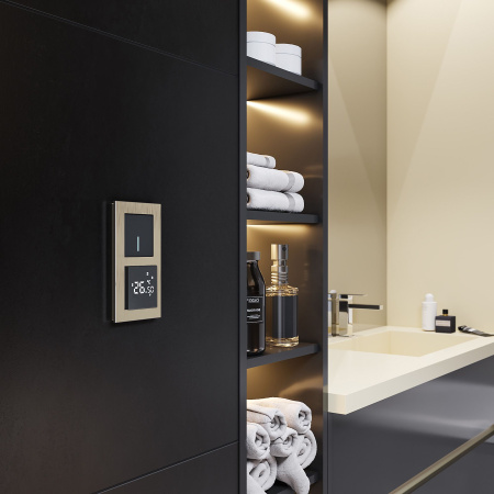 Сенсорный терморегулятор  для теплого пола СУ Wi-Fi 16А Черный IP20 Werkel