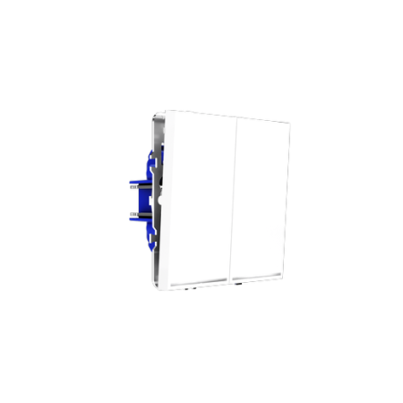 Выключатель встраиваемый Voltum S70 двухклавишный с подсветкой 10А, (белый глянцевый)