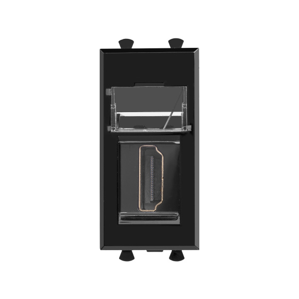 HDMI розетка модульная, тип А-А, "Avanti", "Черный квадрат", 1 модуль DKC