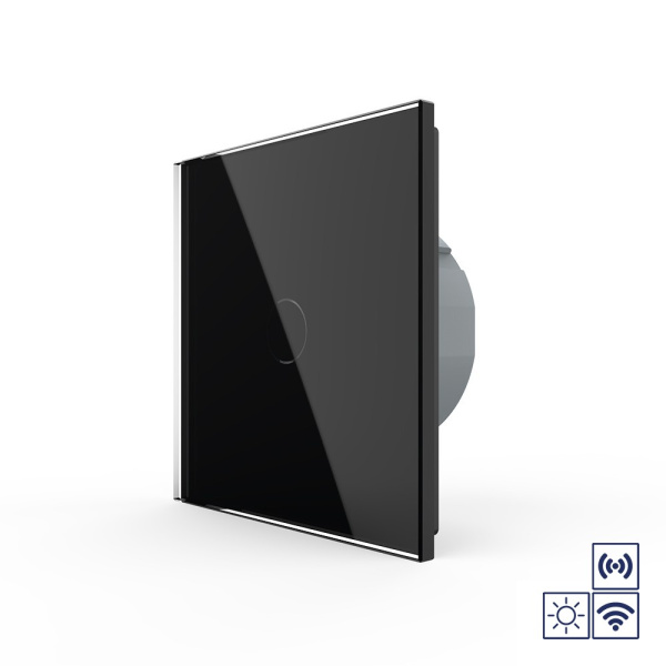 Сенсорный импульсный радиоуправляемый выключатель сухой контакт 1 клавиша 1 модуль Черный Livolo