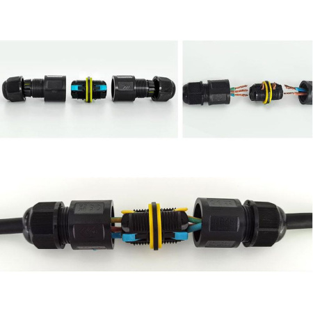 Соединитель-коннектор 3-контактный LD545 с рычажной клеммой, с пружинным контактом, водонепроницаемый, черный STEKKER Соединитель-коннектор 3-контактный LD545 с рычажной клеммой, с пружинным контактом, водонепроницаемый, черный STEKKER