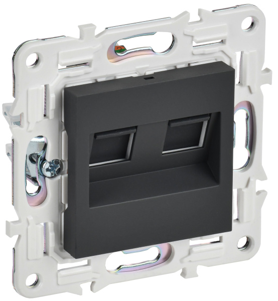 SKANDY Розетка компьютерная двойная RJ45 кат.6 SK-K04G графит IEK