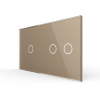 Панель для одноклавишного и двухклавишного выключателей золотая Livolo