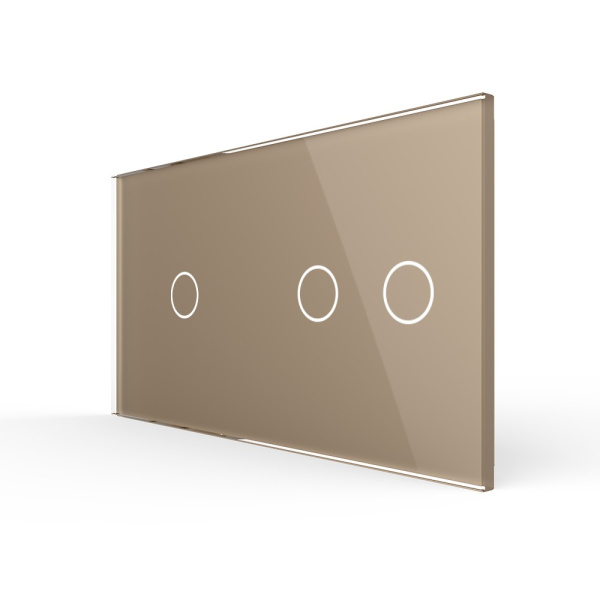 Панель для одноклавишного и двухклавишного выключателей золотая Livolo
