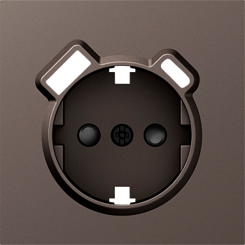 Donel S08 мокко накладка для розетки Schuko с зарядным устройством USB A+C, со шторками 16A 250 В~,серия DB