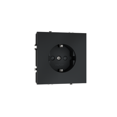 Розетка встраиваемая Voltum S70 с заземлением и защитными шторками, 16А, (графит)