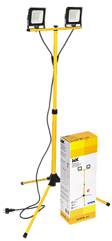 Прожектор светодиодный СДО 06-2x30Ш штатив 6500К IP65 черный IEK