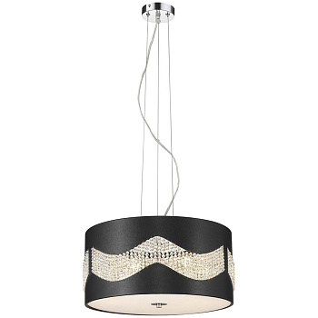 Светильник подвесной Хром, Черный/Черный, Прозрачный E27 6*40Вт WE349.06.023 WERTMARK