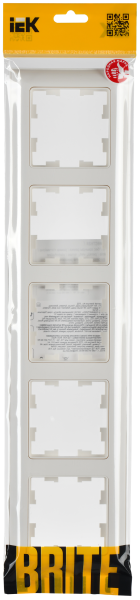 BRITE Рамка 5-мест. РУ-5-Бр бел./бел. IEK