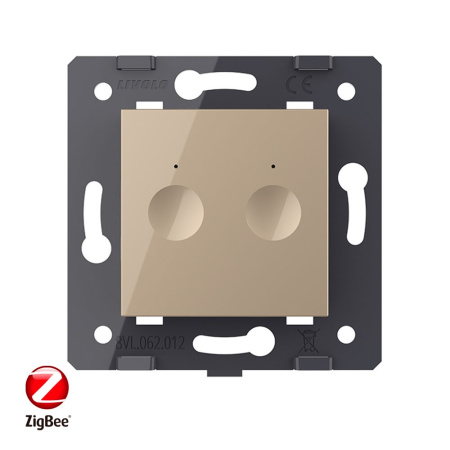 Двухклавишный сенсорный выключатель ZigBee Module, цвет золотой (механизм) Livolo