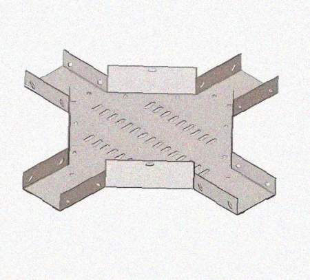 Лоток крестообразный перфорированный КМ 100х65 УТ1,5, оцинкованный лист S1,5