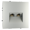 Розетка компьютерная встраиваемая Voltum S70 двойная RJ45+RJ45 КАТ.6, (сталь)