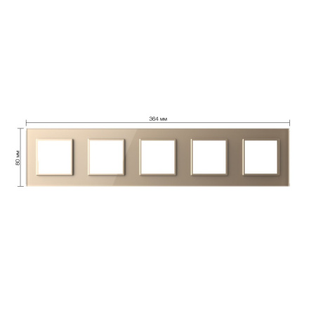 Рамка для пяти розеток Золотая Livolo