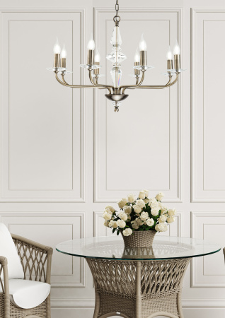 Люстра 8*E14 60Вт Бронза IP20 Monte Carlo DIA091CL-08BZ Maytoni